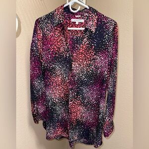 Foxcroft Printed Button Down Tunic